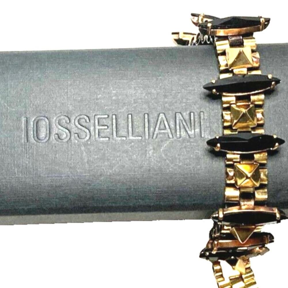 Iosselliani Bracelet, w/ original Box, Black & Gold Tone, Rare Find.
